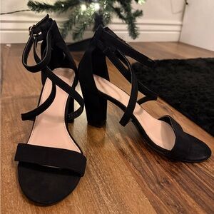 Elegant Black Strappy Heels
